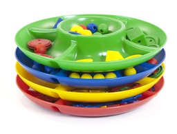 [27375] JUEGO MINILAND BANDEJA CLASIFICACION 5 COMPARTIMENTOS 26 CM DIAMETRO SET DE 4 BANDEJAS