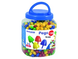 [31815] JUEGO MINILAND PEGS BOTE DE 1300 PIEZAS DE 15 MM