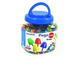 [31810] JUEGO MINILAND PEGS BOTE DE 2600 PIEZAS DE 10 MM