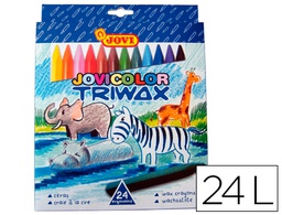 [973/24] LAPICES CERA JOVICOLOR TRIANGULAR TRIWAX 24 UNIDADES COLORES SURTIDOS