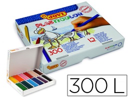 [929] LAPICES CERA JOVI PLASTICOLOR CAJA DE 300 UNIDADES 25 COLORES SURTIDOS