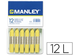[MNC04475] LAPICES CERA MANLEY UNICOLOR AMARILLO CLARO N.4 CAJA DE 12 UNIDADES