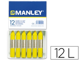 [MNC04453] LAPICES CERA MANLEY UNICOLOR AMARILLO LIMON N.2 CAJA DE 12 UNIDADES