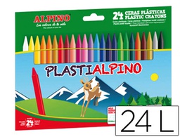 [PA000024] LAPICES CERA ALPINO PLASTI CAJA DE 24 UNIDADES COLORES SURTIDOS