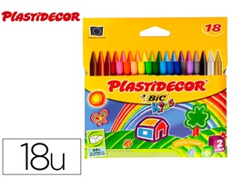[8757712] LAPICES CERA PLASTIDECOR CAJA DE 18 COLORES