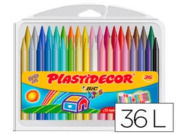 [8823372] LAPICES CERA PLASTIDECOR CAJA DE 36 COLORES SURTIDOS