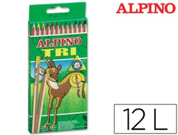 [AL000128] LAPICES DE COLORES ALPINO TRI ESTUCHE DE 12 COLORES SURTIDOS