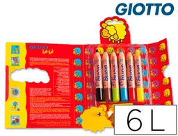 [F46960000] LAPICES DE COLORES GIOTTO SUPER BEBE CAJA DE 6 LAPICES COLORES SURTIDOS + SACAPUNTAS
