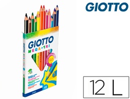 [F225900] LAPICES DE COLORES GIOTTO STILNOVO MAXI CAJA DE 12 UNIDADES COLORES SURTIDOS MINA 4,3 MM