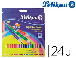 [724013] LAPICES DE COLORES PELIKAN HEXAGONALES 24 COLORES CAJA DE CARTON