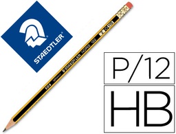 [122HB] LAPICES DE GRAFITO STAEDTLER NORIS N.2 HB CON GOMA DE BORRAR UNIDAD