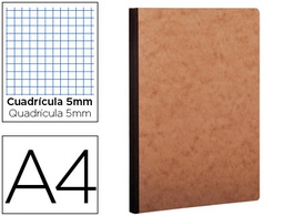 [79142C] LIBRETA AGE-BAG TAPA CARTULINA LOMO COSIDO CUADRO 5 MM 96 HOJAS COLOR HAVANA 210X297 MM