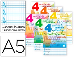 [LB36] LIBRETA LIDERPAPEL PAUTAGUIA TAPA CARTONCILLO 32 HOJAS DIN A5 70 G CUADRICULADO PAUTADO 4 MM