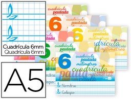 [LB48] LIBRETA LIDERPAPEL PAUTAGUIA TAPA CARTONCILLO 32 HOJAS DIN A5 70 G CUADRICULADO PAUTADO 6 MM APAISADO