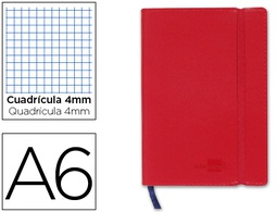 [LD03] LIBRETA LIDERPAPEL SIMIL PIEL A6 120 HOJAS 70G/M2 CUADRO 4MM SIN MARGEN ROJO