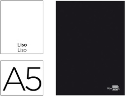 [LA18] LIBRETA LIDERPAPEL TAPA NEGRA A5 80 HOJAS 60G/M2 LISO CON DOBLE MARGEN