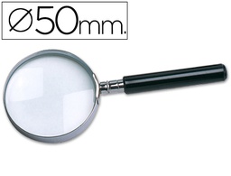 [KF17307] LUPA Q-CONNECT CRISTAL ARO METALICO MANGO PLASTICO NEGRO 50 MM