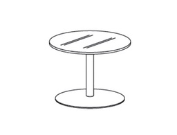 [3007ATW01] MESA DE CENTRO ROCADA MEETING 3007ATW01 ESTRUCTURA METALICA BLANCA TABLERO MADERA HAYA ALTURA 50 CM DIAMETRO 50 CM