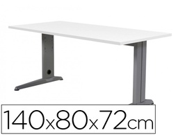[2001AC04] MESA DE OFICINA ROCADA METAL 2001AC04 ALUMINIO /BLANCO 140X80 CM