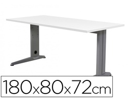[2003AC04] MESA DE OFICINA ROCADA METAL 2003AC04 ALUMINIO /BLANCO 180X80 CM