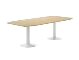 [3003ATW02] MESA DE REUNION ROCADA MEETING 3003ATW02 ESTRUCTURA COLUMNA DOBLE ACERO BLANCO TABLERO MADERA GRIS