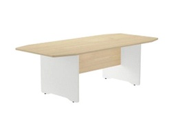 [3003AW02V24] MESA DE REUNION ROCADA MEETING 3003AW02 ESTRUCTURA MADERA BLANCO TABLERO MADERA GRIS 220X100X72 CM