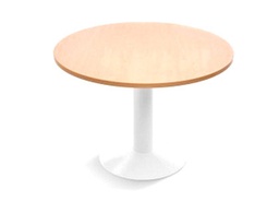 [3005ATW02] MESA DE REUNION ROCADA MEETING 3005ATW02 ESTRUCTURA COLUMNA ACERO BLANCO TABLERO MADERA GRIS 100 CM DIAMETRO