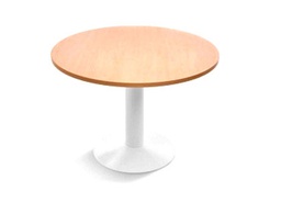 [3006ATW02] MESA DE REUNION ROCADA MEETING 3006ATW02 ESTRUCTURA COLUMNA ACERO BLANCO TABLERO MADERA GRIS 120 CM DIAMETRO