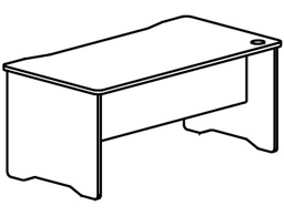 [2001AA01V24] MESA OFICINA ROCADA SERIE WORK 140X80 ACABADO AA01 HAYA/HAYA