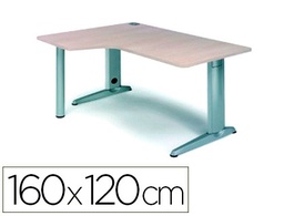 [2053AC02] MESA ROCADA SERIE METAL 160X120 CM IZQUIERDA ACABADO AC02 GRIS