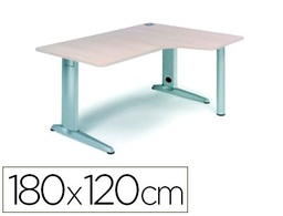 [2052AC02] MESA ROCADA SERIE METAL 180X120 CM DERECHA ACABADO AC02 GRIS