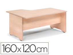 [2051AN02V24] MESA ROCADA SERIE WORK 160X120 CM DERECHA ACABADO AN02 GRIS/GRIS