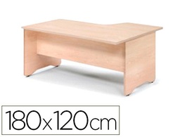 [2054AA01V24] MESA ROCADA SERIE WORK 180X120 CM IZQUIERDA ACABADO AA01 HAYA/HAYA