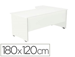 [2054AW04V24] MESA ROCADA SERIE WORK 180X120 CM IZQUIERDA ACABADO AW04 BLANCO/BLANCO