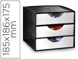[1081110561] MODULO CAJONES DE SOBREMESA CEP 3 CAJONES POLIESTIRENO COLOR GRIS/MARRON ESPECIAL PARA SNACKS 185X186X175 MM