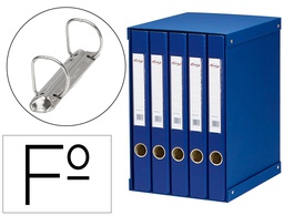 [924503] MODULO PARDO 5 ARCHIVADORES DE PALANCA FOLIO 2 ANILLAS 25 MM AZUL 350X230X300 MM