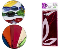 [CL19] PAPEL CELOFAN LIDERPAPEL 50X70 CM 22G/M2 BOLSA DE 5 HOJAS ROSA