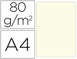 [PC50] PAPEL COLOR LIDERPAPEL A4 80GR CREMA PAQUETE DE 100 HOJAS