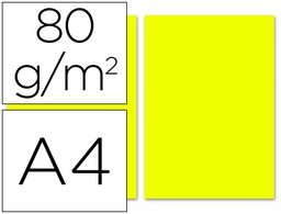 [PC46] PAPEL COLOR LIDERPAPEL A4 80GR LIMON PAQUETE DE 100 HOJAS