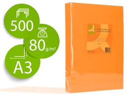 [KF18011] PAPEL COLOR Q-CONNECT DIN A3 0GR NARANJA INTENSO PAQUETE DE 500 HOJAS