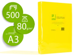 [KF18010] PAPEL COLOR Q-CONNECT DIN A3 80GR AMARILLO INTENSO PAQUETE DE 500 HOJAS