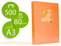 [KF18017] PAPEL COLOR Q-CONNECT DIN A3 80GR NARANJA NEON PAQUETE DE 500 HOJAS