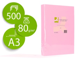 [KF18005] PAPEL COLOR Q-CONNECT DIN A3 80 GR ROSA PAQUETE DE 500 HOJAS