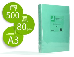 [KF18004] PAPEL COLOR Q-CONNECT DIN A3 80 GR VERDE PAQUETE DE 500 HOJAS