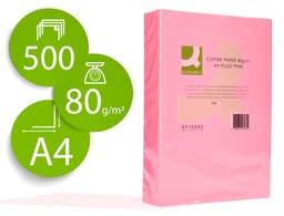 [KF16265] PAPEL COLOR Q-CONNECT DIN A4 80GR ROSA NEON PAQUETE DE 500 HOJAS