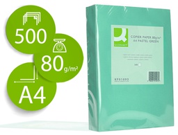 [KF01093] PAPEL COLOR Q-CONNECT DIN A4 80 GR VERDE PAQUETE DE 500 HOJAS