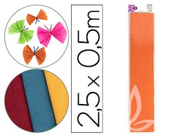 [CP19] PAPEL CRESPON LIDERPAPEL 50 CM X 2.5M 34G/M2 NARANJA CLARO