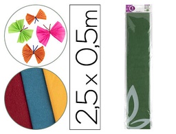 [CP18] PAPEL CRESPON LIDERPAPEL 50 CM X 2.5M 34G/M2 VERDE OLIVA