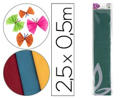 [CP15] PAPEL CRESPON LIDERPAPEL 50 CM X 2.5M 34G/M2 VERDE OSCURO