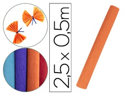 [CP35] PAPEL CRESPON LIDERPAPEL ROLLO DE 50 CM X 2,5 M 85G/M2 NARANJA